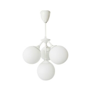 Mid Century Sputnik Chandelier metal opal glass white, ball lamp