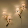 Pair of Norwegian Branch Brass Wall Lamps from Astra, 1956