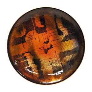 Vintage enamelled copper dish by Drangsgaard, Norway 1960s