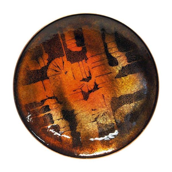 Vintage enamelled copper dish by Drangsgaard, Norway 1960s