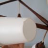 Danish teak hanging lamp with three lights, mid century chandelier