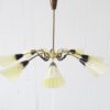 Sputnik chandelier with eight arms made of brass and glass, large ceiling lamp, bag lamp