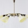 Sputnik chandelier with eight arms made of brass and glass, large ceiling lamp, bag lamp