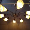 Sputnik chandelier with eight arms made of brass and glass, large ceiling lamp, bag lamp