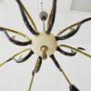 Sputnik chandelier with eight arms made of brass and glass, large ceiling lamp, bag lamp