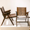 Pair of Foldable chairs in beech plywood, 1980s