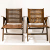 Pair of Foldable chairs in beech plywood, 1980s