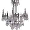 Sciolari chandelier `Ovali` 12 lights, silver with optical crystals, 1970`s ca, Italian, Rewired Sciolari chandelier `Ovali` 12 lights, silver with optical crystals, 1970`s ca, Italian, Rewired