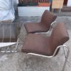 4 Of Armchairs 1970s Hungarian design Chromed Metal and table.
