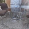 4 Of Armchairs 1970s Hungarian design Chromed Metal and table.
