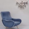 Sciolari chandelier `Ovali` 12 lights, silver with optical crystals, 1970`s ca, Italian, Rewired Sciolari chandelier `Ovali` 12 lights, silver with optical crystals, 1970`s ca, Italian, Rewired