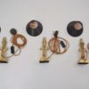 Antique bronze statue lamps, set of 3 Caryatids, gilt, 1920`s ca, French Antique bronze statue lamps, set of 3 Caryatids, gilt, 1920`s ca, French