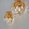 Palwa crystal pair wall lights by Ernst Palme, brass pineapple, 1960`s, German