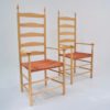 Shaker Elder`s chair, a pair, maple frame woven seat, English