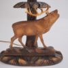 Deer lamp, a pair Black Forest carving by Rhön Sepp 1940`s, German