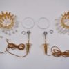 Ernst Palme pair pendants for Palwa gilt brass & crystal, 1960`s, German