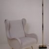 Chrome & brass floor lamp by Deknudt Lighting 1970`s ca, Belgian