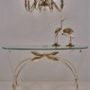 Jeff Messerschmidt style console table, Lucite, gold plate & glass, 1970`s ca, American