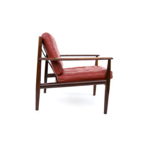 Pair - Rosewood and Leather Danish Modern Chairs 118 Grete Jalk France & Son Pair - Rosewood and Leather Danish Modern Chairs 118 Grete Jalk France & Son