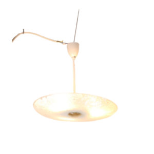 Large round glass ceiling lamp from the 1950s