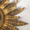 Sun mirror, golden metal leaves, 1950s