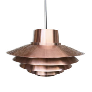 Vintage Scandinavian Verona Copper Pendant Light by Svend Middelboe for Nordisk Solar