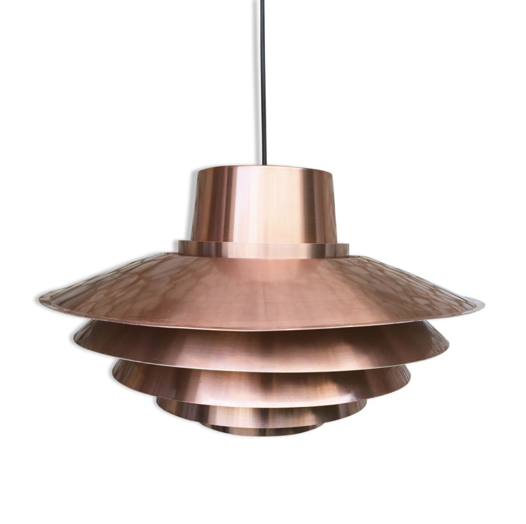 Vintage Scandinavian Verona Copper Pendant Light by Svend Middelboe for Nordisk Solar