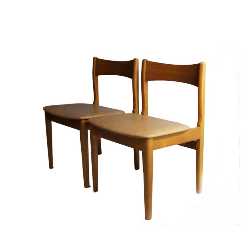 Set of 6 1970’s English mid century leatherette dining chairs
