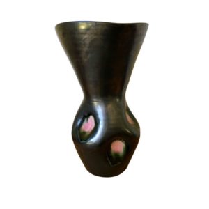 PINK and BLACK Glazed Ceramic VASE