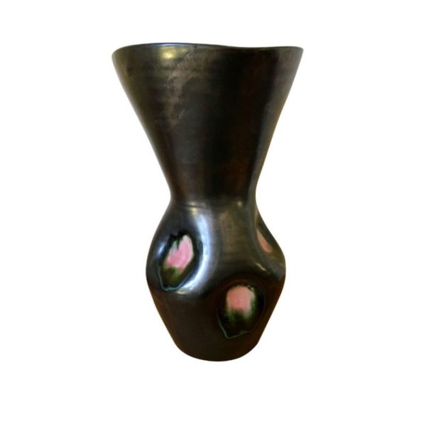 PINK and BLACK Glazed Ceramic VASE