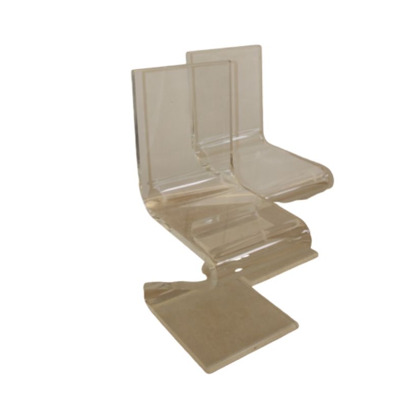 Plexiglass or Luctie Design Chairs Z model Gerrit Rietveld model