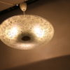 Large round glass ceiling lamp from the 1950s
