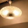 Large round glass ceiling lamp from the 1950s