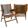 Pair of Foldable chairs in beech plywood, 1980s
