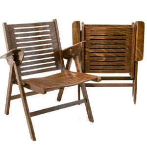 Pair of Foldable chairs in beech plywood, 1980s