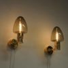Glass and Brass wall lamps V-220 by Hans-Agne Jakobsson 1950s - Sweden