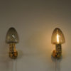 Glass and Brass wall lamps V-220 by Hans-Agne Jakobsson 1950s - Sweden