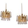 Ernst Palme pair pendants for Palwa gilt brass & crystal, 1960`s, German