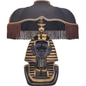 Tutankhamun lamp, Ahura porcelain, black & gold, 1970`s ca, Italian