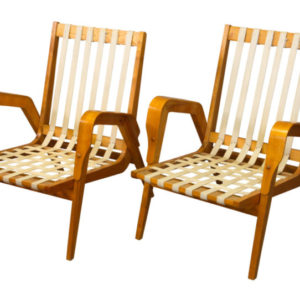 Pair of Mid Century Armchairs by Frantisek Jirak