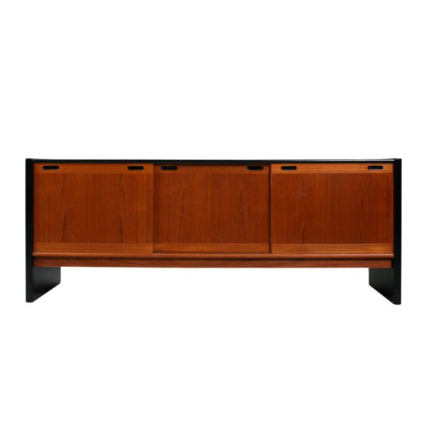 Danish Teak & Black Sideboard, 1970s