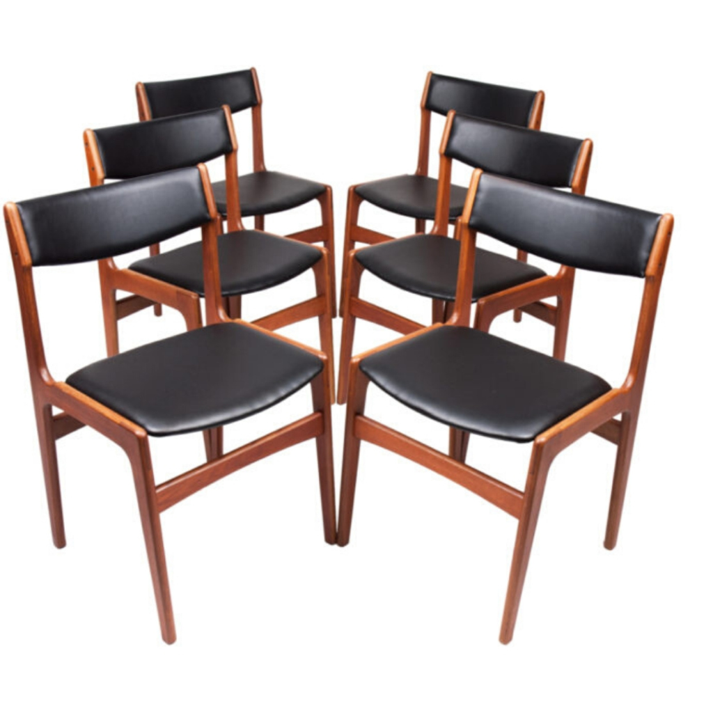 Teak danish dining chairs by Erik Buch from 1960s, set of 6