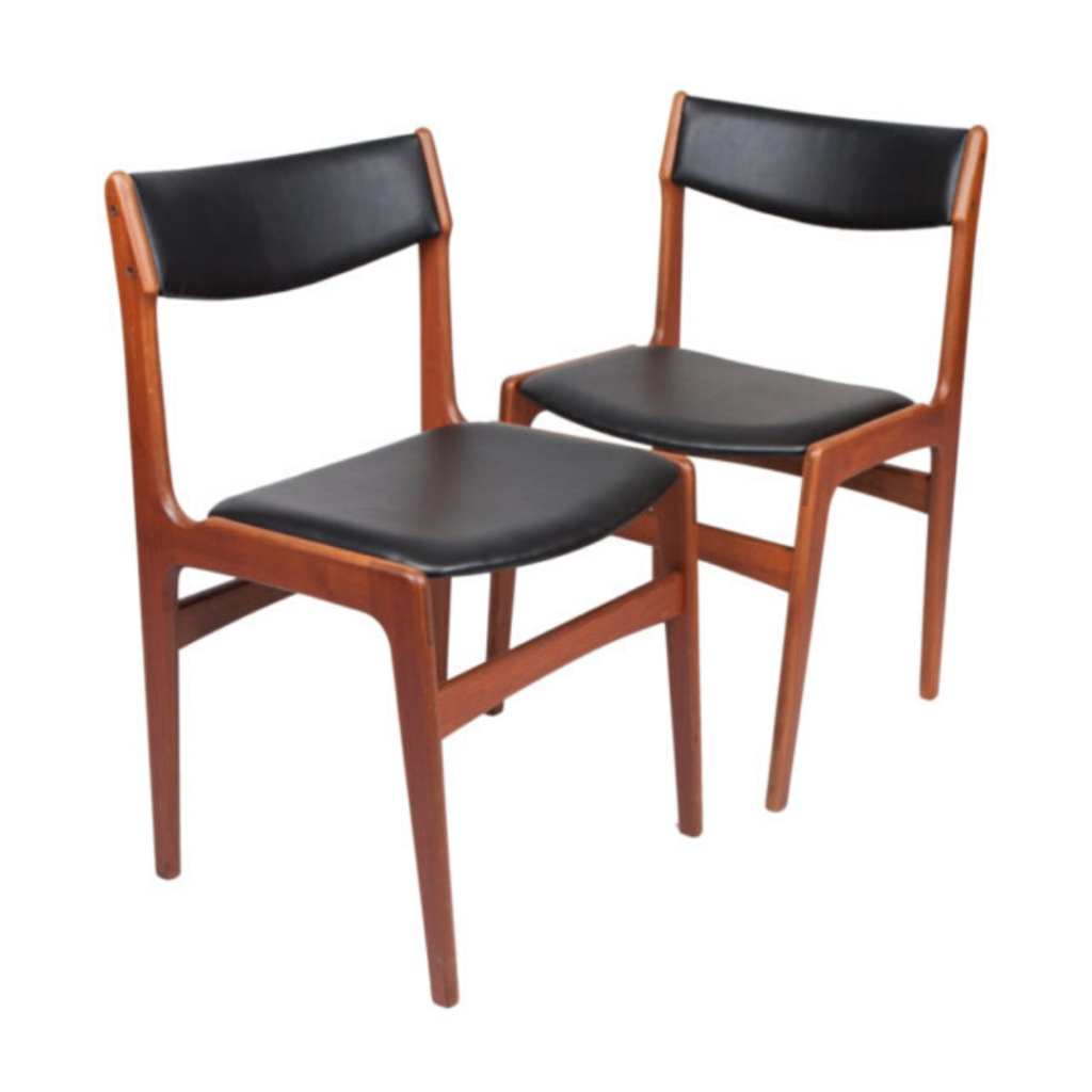 Teak danish dining chairs by Erik Buch from 1960s, set of 2