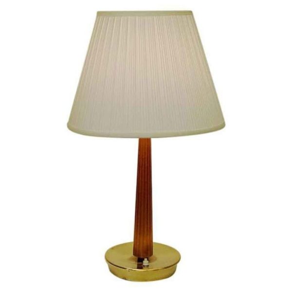 Teak and brass Table lamp by Hans Bergström for Asea, Sweden 1940s