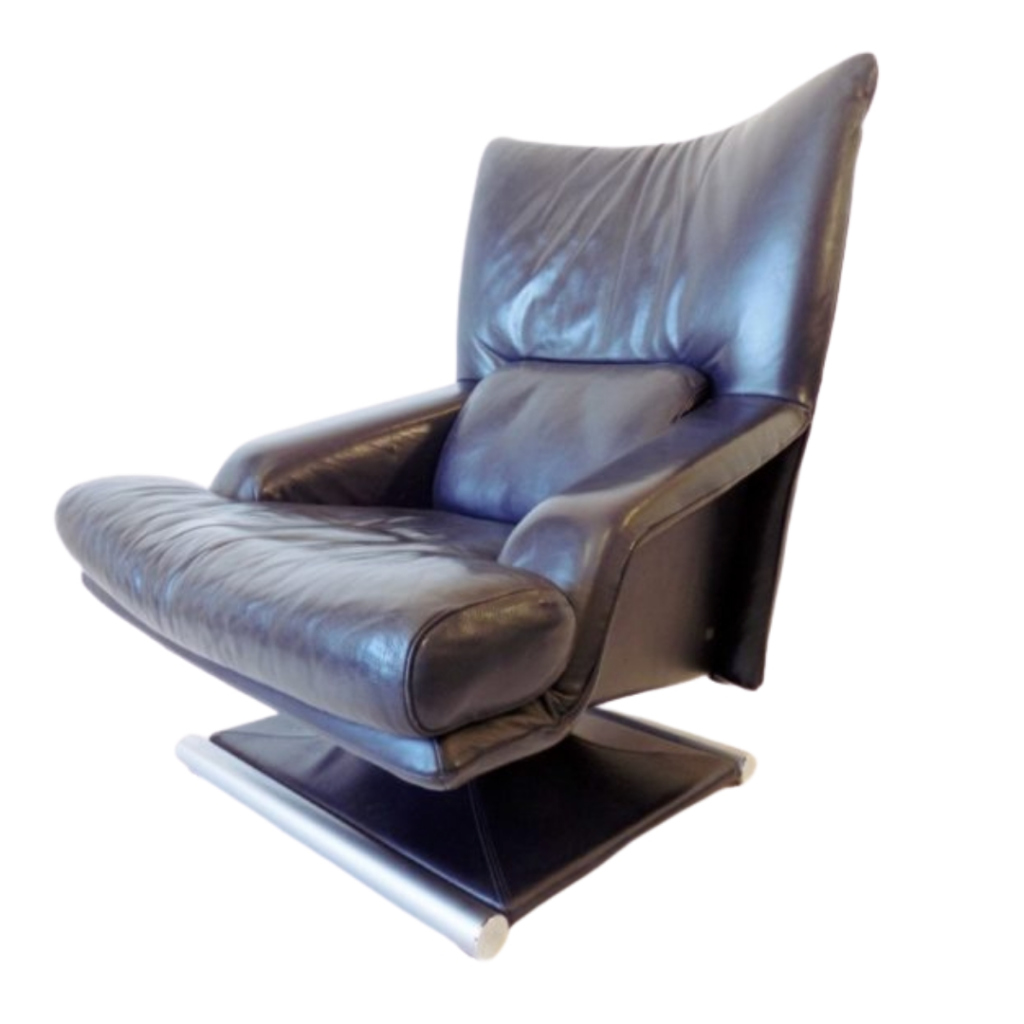 Overtuiging Observatie Gebruikelijk Rolf Benz 6500 navyblue leather loungechair 80s - Design Addict Lounge &  easy chairs