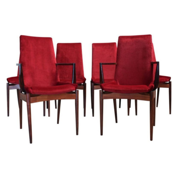 Rosewood Dining Chairs by Robert Heritage for Archie Shine, 1950s, Set of 6