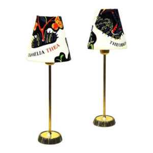 Swedish pair of Brass Table Lamps by Sonja Katzin for ASEA 1950s