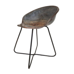 Armchair made of old tractor seat, 50s, metal, original colour