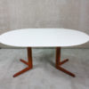 Round Danish Teak & White Dining Table, 1960s