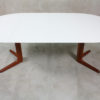 Round Danish Teak & White Dining Table, 1960s